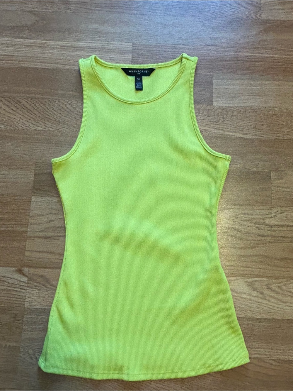 WHBM Wilfred Neon Lime Ribbed Tank Top.Size XS